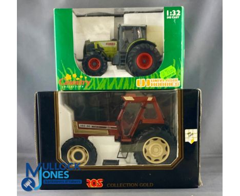 Ros Diecast Fiat 180-99 Turbo DT Tractor 1:18 Scale: a boxed example, with a Country collection Claas Atles 936R2 1;32 scale 