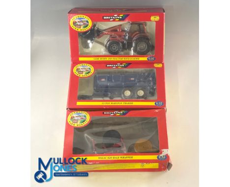 Britain 1:32 Scale Farm Vehicles Models, to include Same Rubin 150 Tractor 00037, 12-Ton Martson trailer 00049, Volac 820 bal