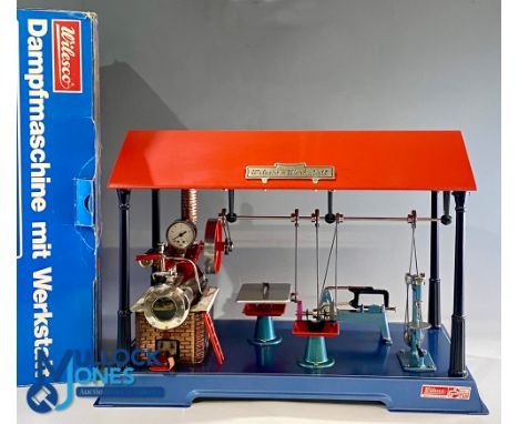 Wilesco D455 Workshop Live Steam Engine Model - with 3 band driven tools inside, in original box - good used condition 