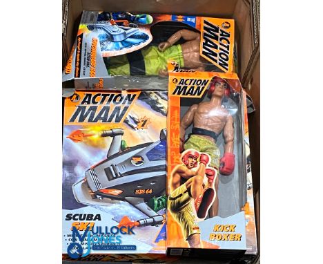 Action Man Toys, Figures Accessories, 13 action figures: good, boxed items of Polar Mission, Kick Boxer, canoe, action kite, 