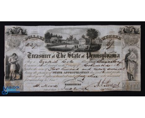 School Appropriation Fees Illustration - Jacobson in Pennsylvania, United States 1843. Fine illustration of children going to