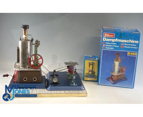 Wilesco D455 Stationary Live Steam Engine Model (with original box) a good looking model with its burner plus 3 belt driven t