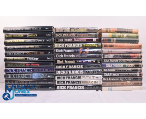 Signed Dick Francis Books - A fine collection of thirty-six Dick Francis First Edition Hardback Books all hand signed by Dick