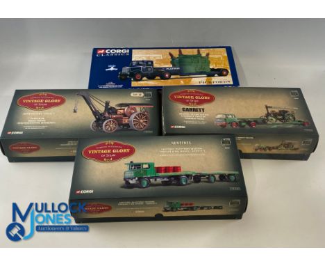 Corgi Classic &amp; Vintage Glory of Steam Showman Steam Engine Models, to include Sentinel platform wagon 80008, Garrett low