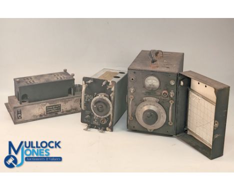 WWII British and US Army Wireless Parts, 3 untested parts of US Army signal Corps frequency meter, British Army RF unit type 