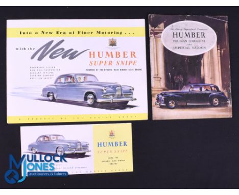 Automobile Sales Catalogues (3) to incl' Humber - Coachwork by Thrupp &amp; Maberly 1952. An 8 page publicity brochure with 1