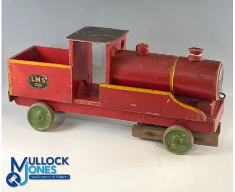 Large Collectable Early 20th century wood LMS Train / Engine, hand-built toy British Made R &amp; Co - some signs of wear/rep
