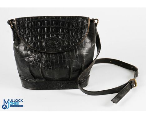 3 Designer Handbag &amp; Leather Belts - to include Mulberry cross the body Bucket Bag, faux crocodile skin - size #27cm x 23