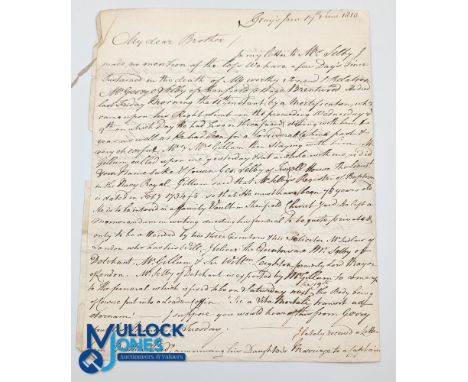 America - The War Of 1812 interesting letter dated June 17th 1813&nbsp;from an English lawyer to his brother discussing vario