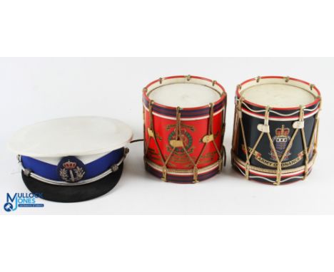 Pair of Military Regimental Ice Buckets for the Royal Military Police and Army Ordnance Corps together with a Naval Cap with 