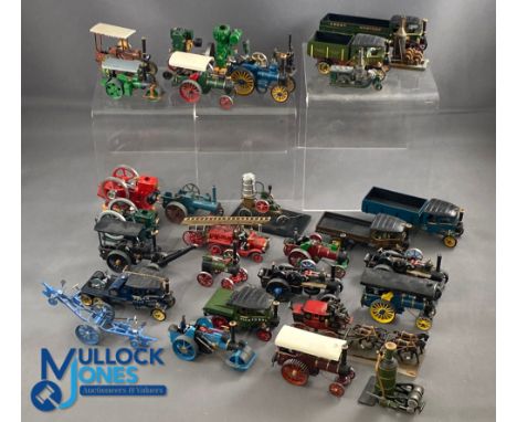 White Metal Showman Traction Stationary Engine Steam Models, a good collection of made and well painted kits, 2 have slight d