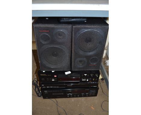 VINTAGE HI FI EQUIPMENT COMPRISING A YAMAHA NATURAL SOUND CASSETTE DESK KX393, A PIONEER PDR609 COMPACT DISC DIGITAL RECORDER