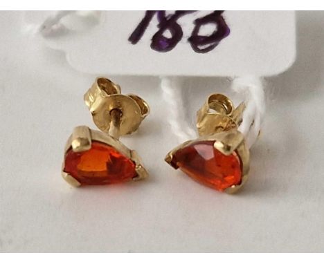 A pair of fire opal earrings 9ct