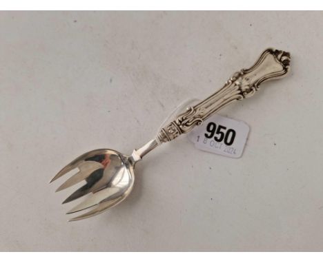 A decorative Victorian spoon/ fork, Birmingham 1855 by JT?