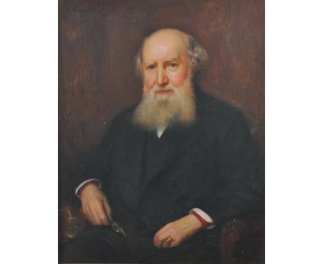 Arthur Hacker,Portrait of a gentleman, half length,signed and dated '99,oil on canvas,91cm x 70cm.