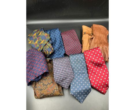 A selection of gentleman silk ties, mostly Christian Dior 