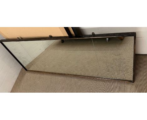 A vintage three panel mirror etched with deer to sides (177cm x 73cm)
