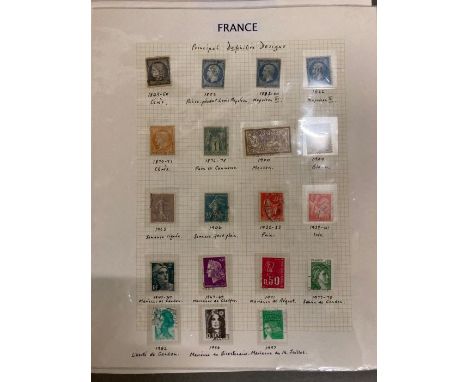 A selection of vintage French stamps 