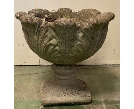 A tulip planter on plinth 