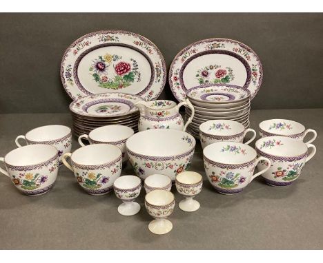 An Imari Spode breakfast service comprising of egg cups, plates, cups and saucers, milk jug etc 