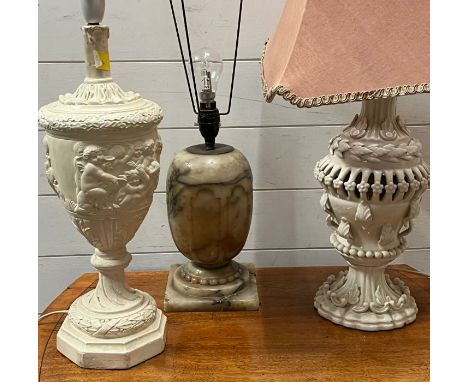 Three vintage table lamps 