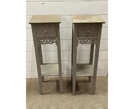 A pair of lamp tables (H76cm Sq25cm)