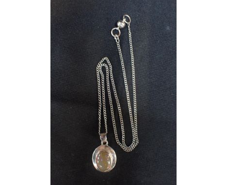 A 925 STAMPED SILVER AND OPAL PENDANT