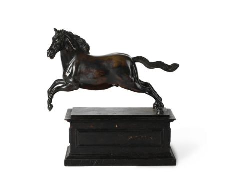 AFTER A MODEL ATTRIBUTED TO FERDINANDO TACCA (1619-1686), A BRONZE MODEL OF A REARING OR LEAPING HORSE  18TH CENTURY  On a la
