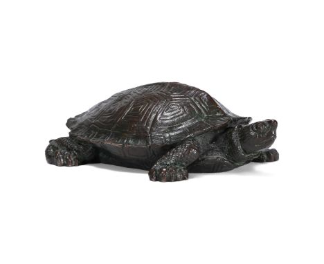 ANTOINE-LOUIS BARYE (FRENCH, 1795-1875), AN ANIMALIER BRONZE OF A TORTOISE  MID 19TH CENTURY  Naturalistically cast "Tortue" 