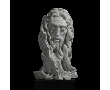 A WHITE MARBLE HEAD OF CHRIST WEEPING  GERMAN, LATE 19TH CENTURY  Cristo Doloroso  55cm high   Condition Report:  With wear, 