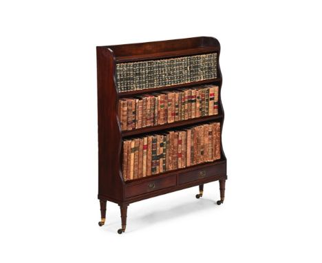 A GEORGE III MAHOGANY WATERFALL BOOKCASE CIRCA 1790 The casters stamped 'COPE & COLLINSON PATENT' 112.5cm high, 92.5cm wide, 