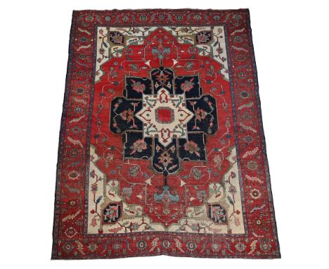 A SERAPI CARPET approximately 370 x 300cm  Condition Report:  Carpet with the wear overall consistent with age and use. Areas
