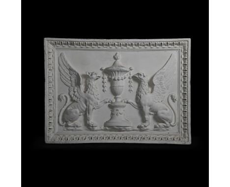 PETER HONE (B.1941) A PLASTER GRIFFON PLAQUE  TAKEN FROM A COADE ORIGINAL DATED 2014 From the original Coade stone plaque on 