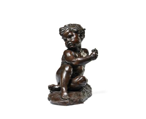 AFTER AIME-JULES DALOU (1838-1902), A BRONZE FIGURE 'ENFANT ASSIS'  CONCEIVED 1878, CAST 1902-1905   Signed and numbered 1  4