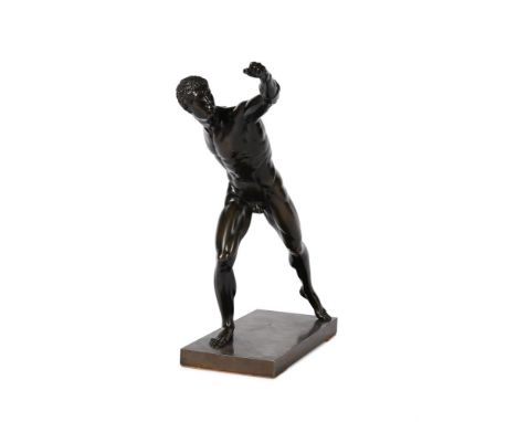 AFTER THE ANTIQUE, A FRENCH EMPIRE BRONZE FIGURE OF THE BORGHESE GLADIATOR  CAST BY ANTOINE ANDRÉ RAVRIO OR LOUIS-STANISLAS L