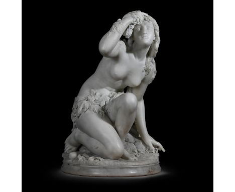 LUIGI GUGLIELMI (1834-1907) A LARGE MARBLE FIGURE 'EVE AFTER THE FALL'  LATE 19TH OR EARLY 20TH CENTURY  'Eva dopo il peccato