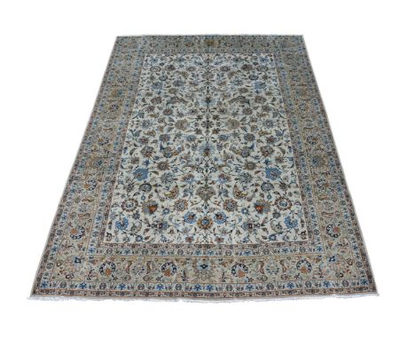 A KASHAN CARPET Signed approximately 455 x 320cm  Condition Report:  Carpet with some very minor ware consistent with age and
