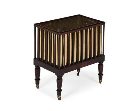 A REGENCY MAHOGANY AND BRASS LINED PLANTER OR BIN CIRCA 1815 With a removable metal liner 55.5cm high, 48.5cm wide, 30.5cm de