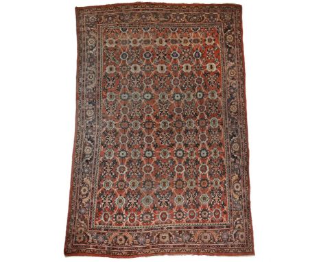 A ZIEGLER MAHAL CARPET CIRCA 1890 approximately 413 x 295cm  Condition Report:  Carpet with the wear overall commensurate wit