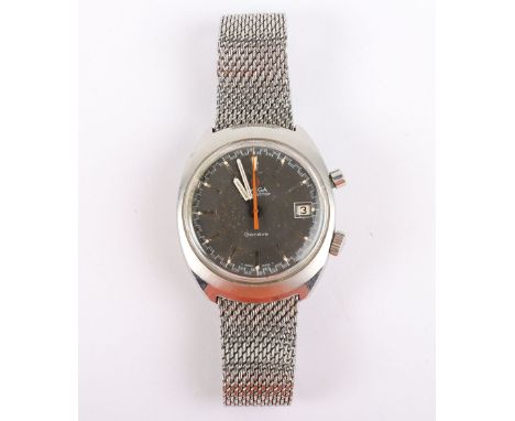 A Gentleman’s Omega Chronostop Automatic wristwatch, ref: 145.009, circa 1970, space grey dial, monopusher chronograph button