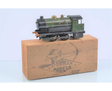 A repainted Bowman 0 Gauge live steam Model 300 '0-4-0' Tank Locomotive, repainted in lined green with modified cab, otherwis