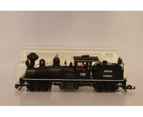 Bachmann G Gauge Two Truck Shay Steam Locomotive Spectrum 81408 black Shay of Oregon Company 106. untested, but appears to ha