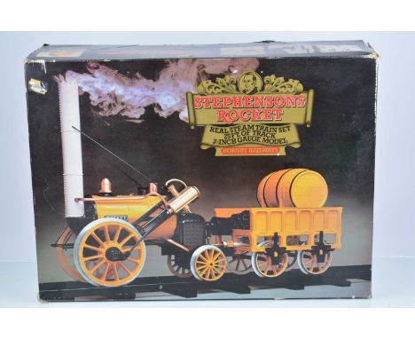 A Hornby 3½" Gauge Live Steam 'Rocket' Set G100, the set including locomotive, tender, track and accessories, all G-VG, engin