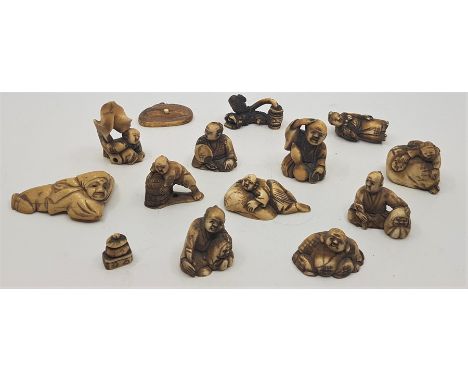 A collection of Japanese Meiji period netsuke, and others. (14)