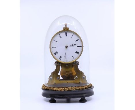 A 19th cent Skeleton clock , original glass dome&nbsp;