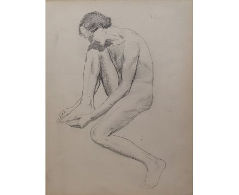 A L S Lowry 1887-1976 pencil sketch , male nude studyProvenance : Originally from the collection of a North West Family, who 