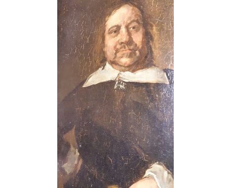 An interesting 18th cent oil on panel portrait study 58cm by 48cm including frame 