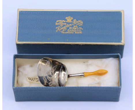 A Georgian ivory handled caddy spoon