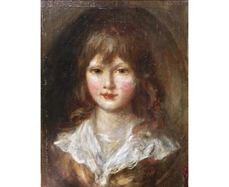 An interesting 18th cent portrait of a boy , oil on panel.&nbsp; associated frame,