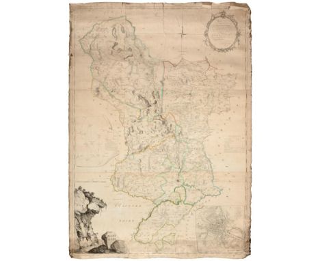 IMPORTANT MAP OF DERBYSHIRE Burdett (P.P.)  To The Right Honourable The President, Vice-Presdient…of the Society for the Enco